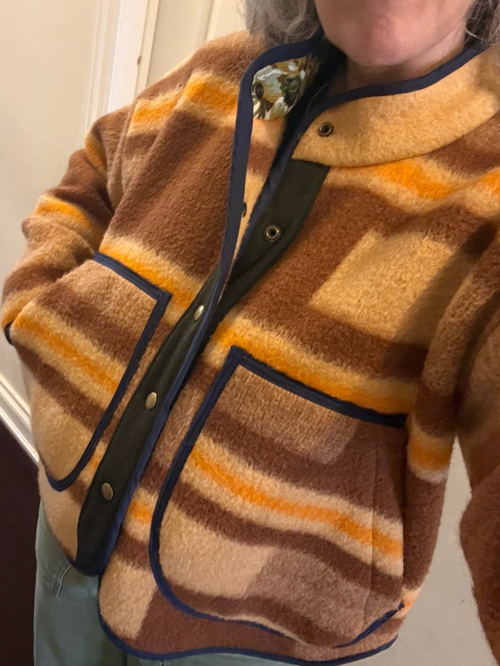 Striped Blanket Jacket size medium - Picture 8 of 8